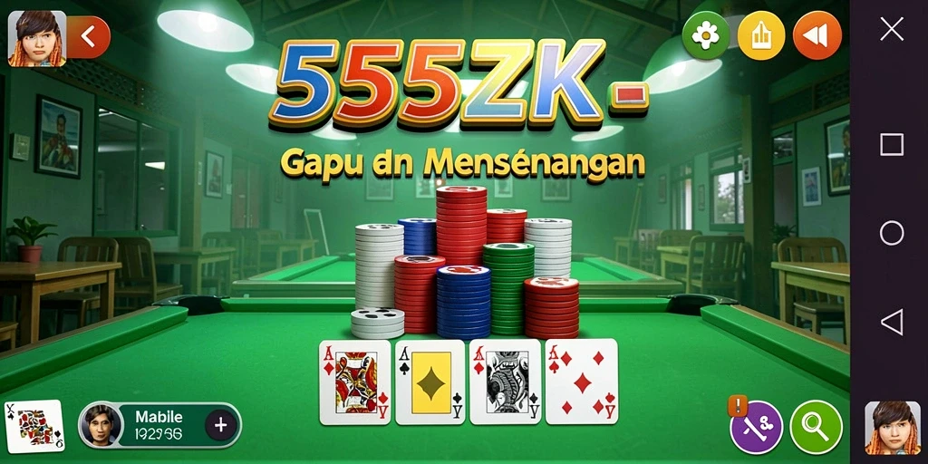 Tampilan gameplay seru dari 555ZK yang menarik.