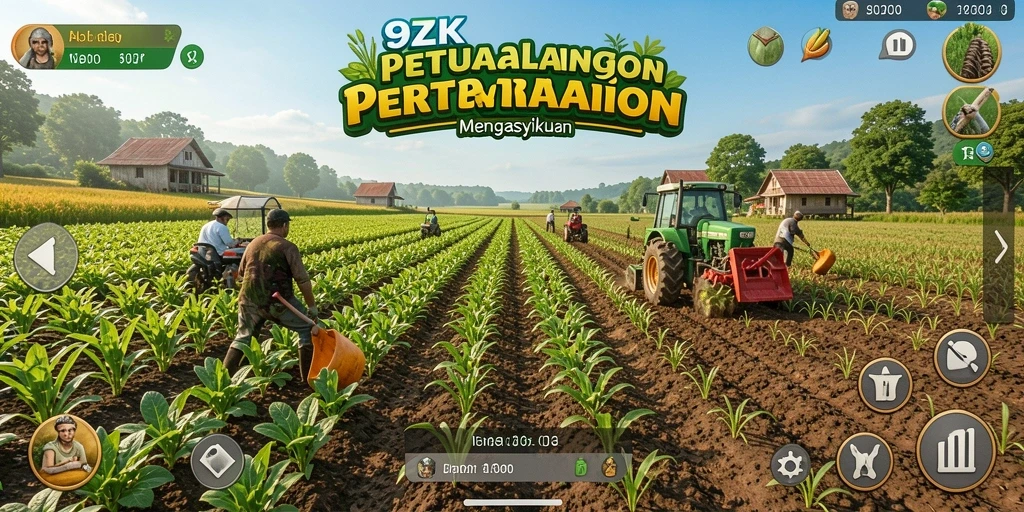 Tampilan gameplay menarik di <strong>9ZK</strong> saat bertani dan merawat hewan.