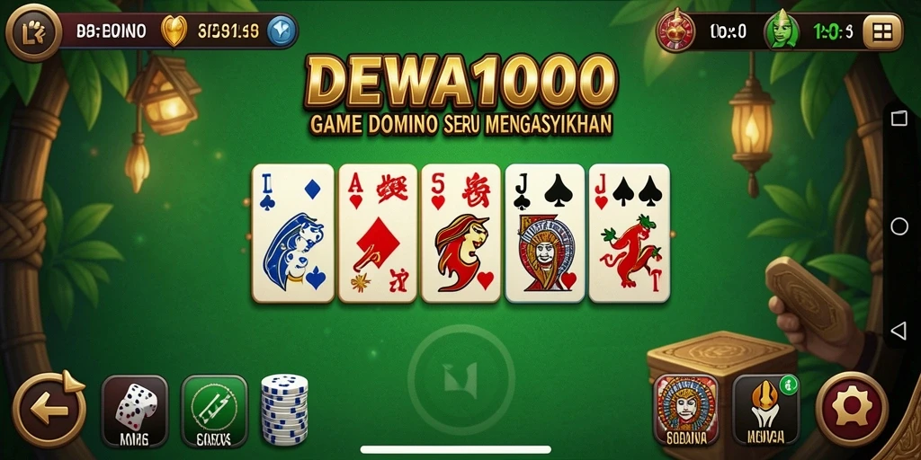 Tampilan gameplay seru dari DEWA1000 dengan berbagai mode permainan Domino.