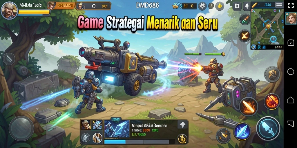 Tampilan gameplay strategis DMD686 penuh aksi.