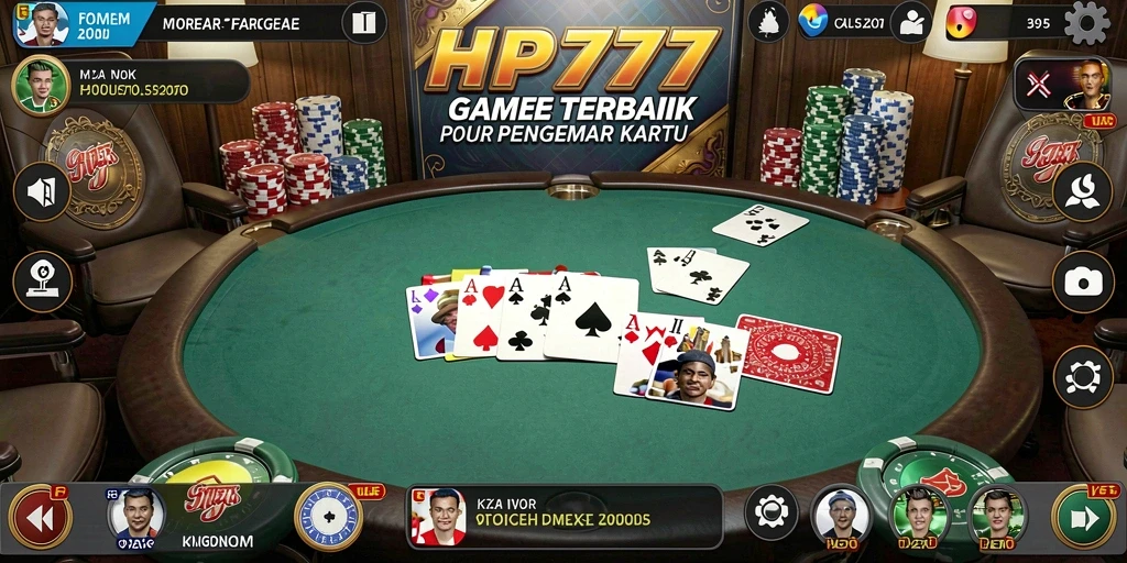 Tampilan gameplay poker yang seru di HP777.