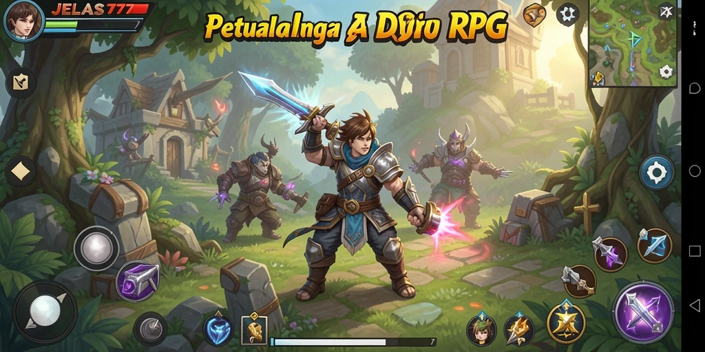 Tampilan menarik dari gameplay RPG JELAS777 dengan aksi pertarungan seru.