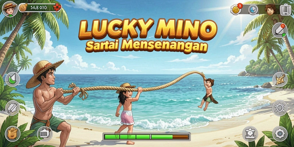 Tampilan gameplay menarik dari LUCKYMINO dengan grafis cerah.