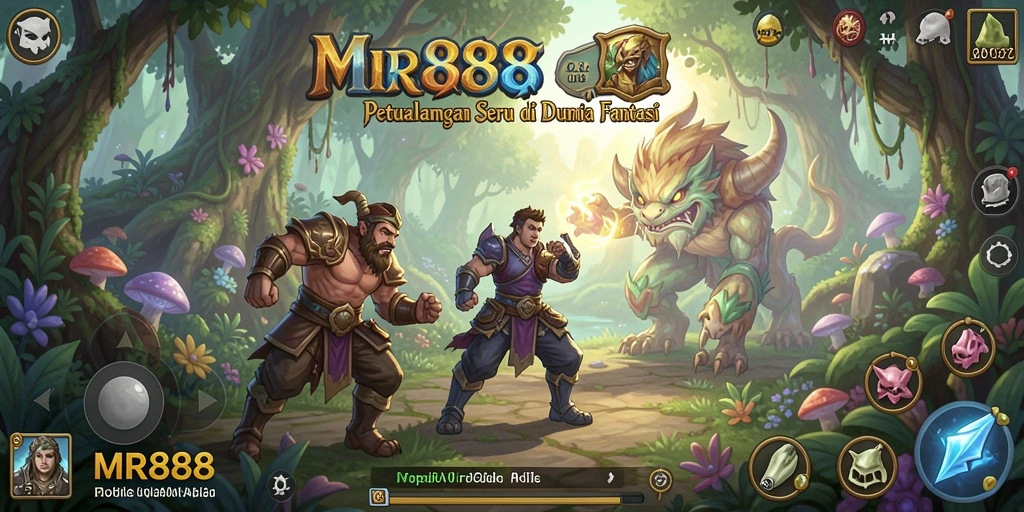 Tampilan menarik dari gameplay petualangan MR888 di dunia fantasi.