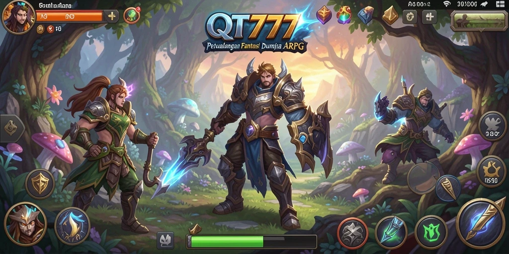 Tampilan gameplay QT777 dengan karakter dan pertarungan yang dinamis.