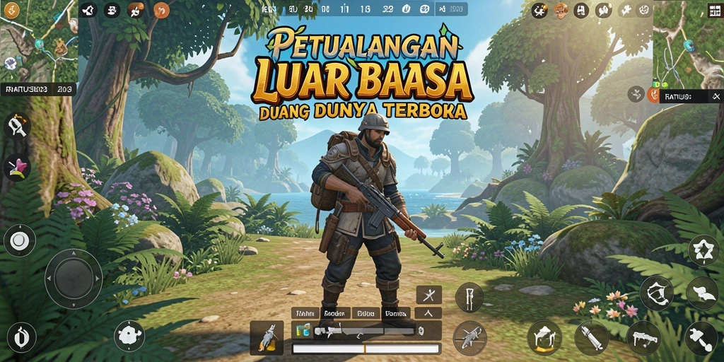 Tangkapan layar gameplay menampilkan dunia terbuka yang luas dan interaktif.