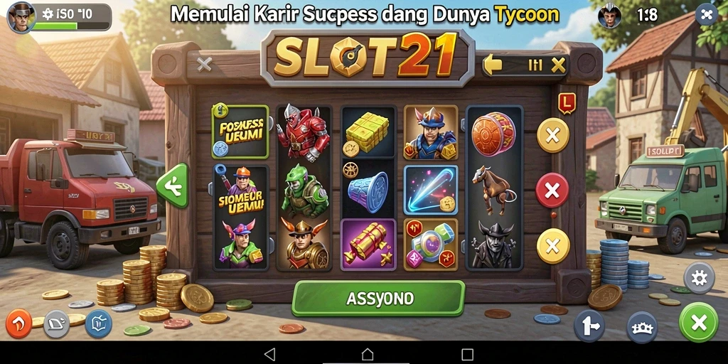 Menampilkan gameplay menegangkan dalam dunia Tycoon SLOT21.