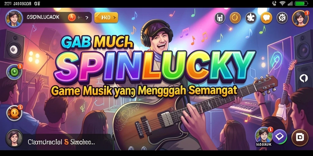 Gameplay seru SPINLUCKY dengan berbagai pilihan lagu.