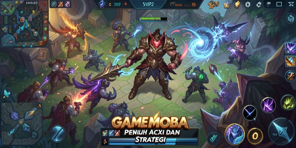 Tangkapan layar gameplay SVIP2 menampilkan pertempuran epik antar tim MOBA.